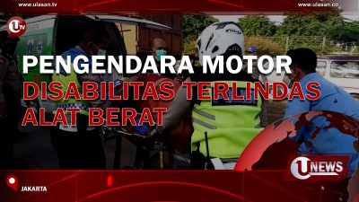 [Video] Pengendara Motor Disabilitas Terlindas Alat Berat