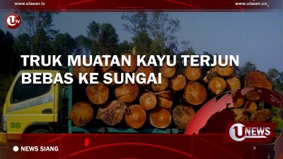 [Video]Truk Muatan Kayu Terjun Bebas Ke Sungai