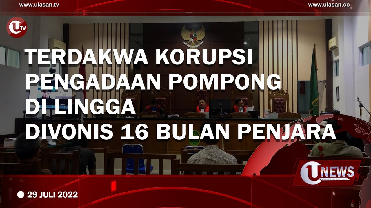 [Video] Terdakwa Korupsi Pengadaan Pompong di Lingga Divonis 16 Bulan Penjara