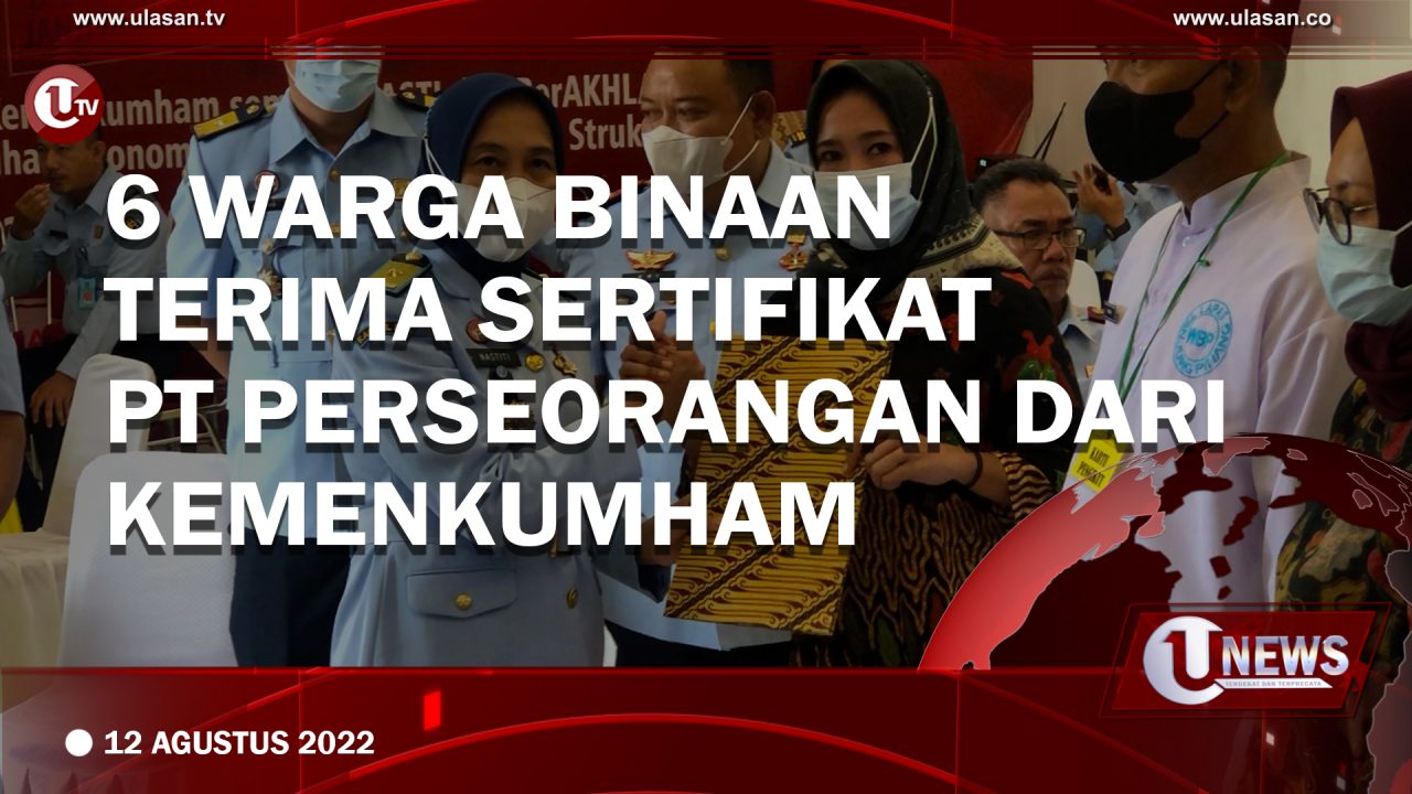 6 Warga Binaan Terima Sertifikat PT Perseorangan dari Kemenkumham