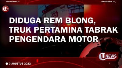 [Video] Diduga Rem Blong, Truk Pertamina Tabrak Pengendara Motor