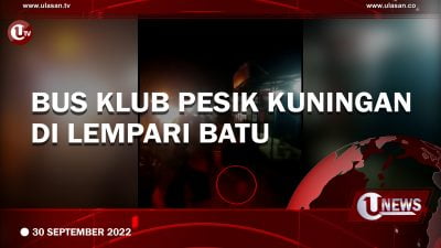 [Video] Bus Pemain Pesik Kuningan Dilempari Batu oleh Sekelompok Orang