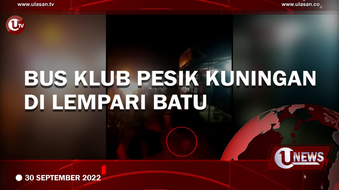 [Video] Bus Pemain Pesik Kuningan Dilempari Batu oleh Sekelompok Orang