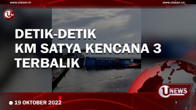 [Video] Kapal Terbalik, 9 Truk Ikut Tenggelam
