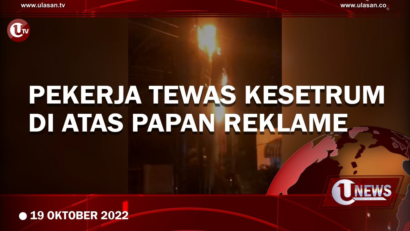 [Video] Pria Meninggal Kesetrum saat Mengecat Tiang Papan Reklame