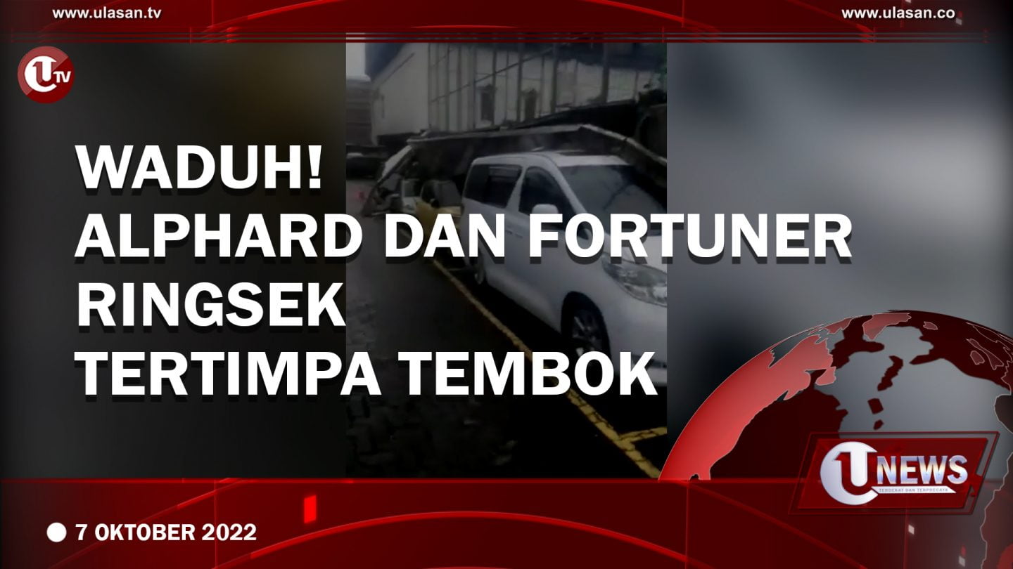[Video] Tembok Sekolah Roboh Timpa Mobil Mewah