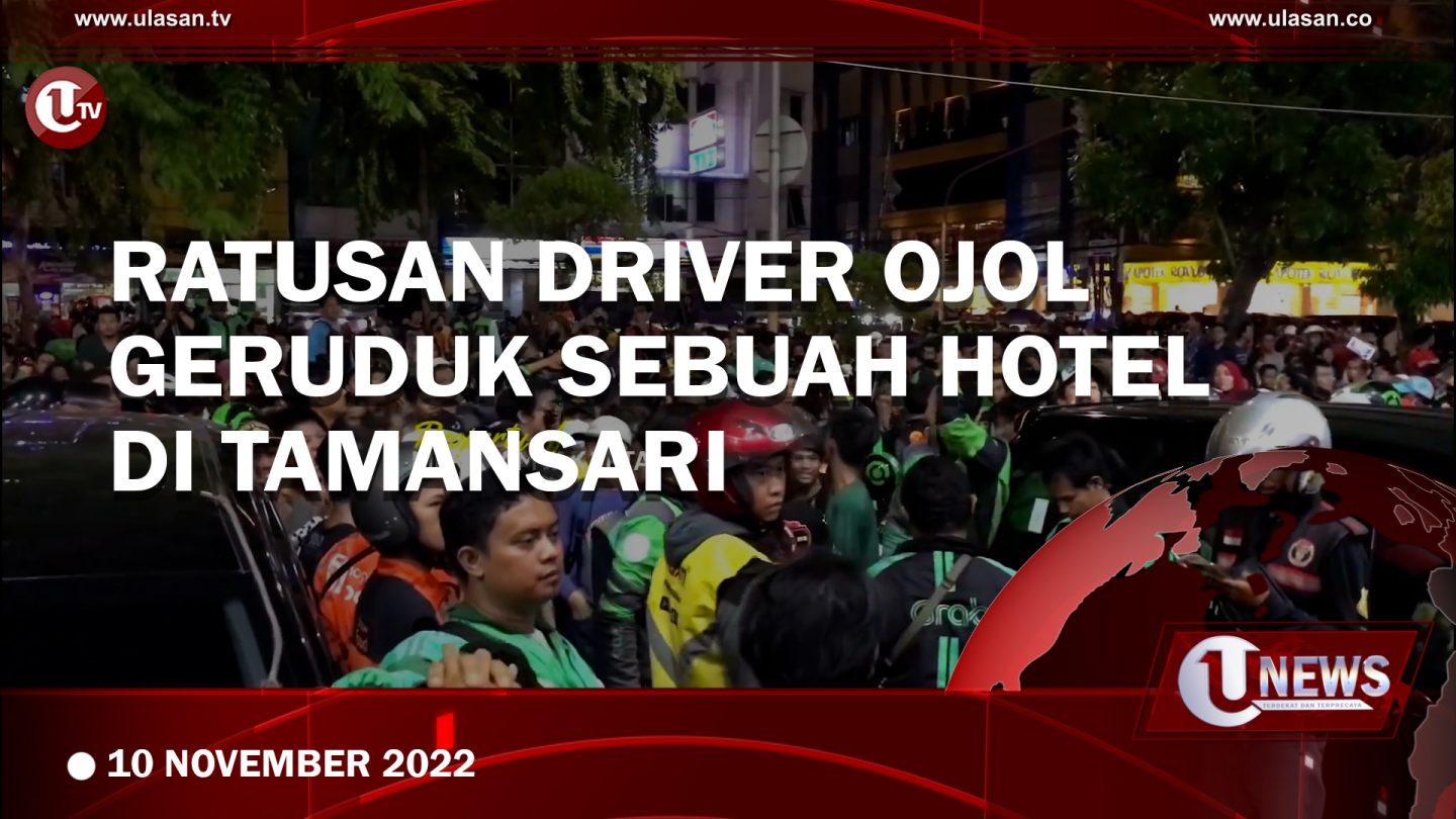 [Video] Ratusan Driver Ojol Geruduk Sebuah Hotel di Tamansari