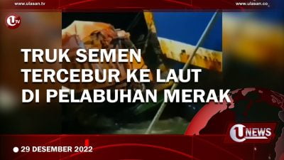 [Video] Truk Pengangkut Semen Tercebur ke Laut di Pelabuhan Merak