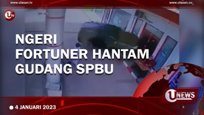 [Video] Lepas Kendali, Fortuner Hantam Gudang SPBU