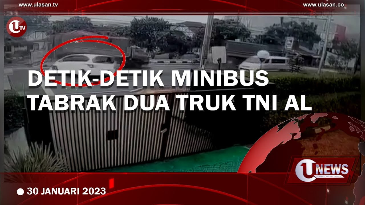 Minibus Tabrak Dua Truk Milik TNI AL di Jalur Puncak Bogor