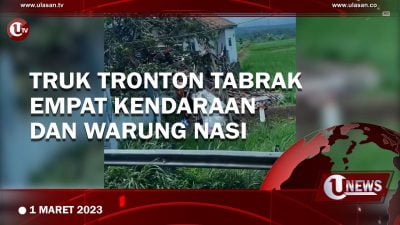 [Video] Truk Tronton Tabrak Empat Kendaraan dan Warung Nasi
