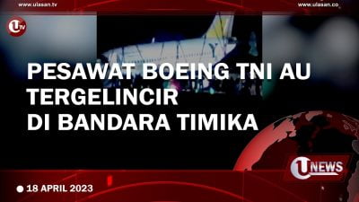 [Video] Pesawat Boeing 737 Milik TNI AU Tergelincir di Bandara Mozes Timika