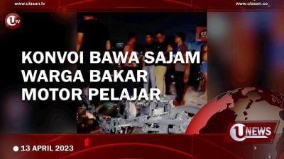 [Video] Geram dan Serang Warga, Motor Pelajar Dibakar Massa