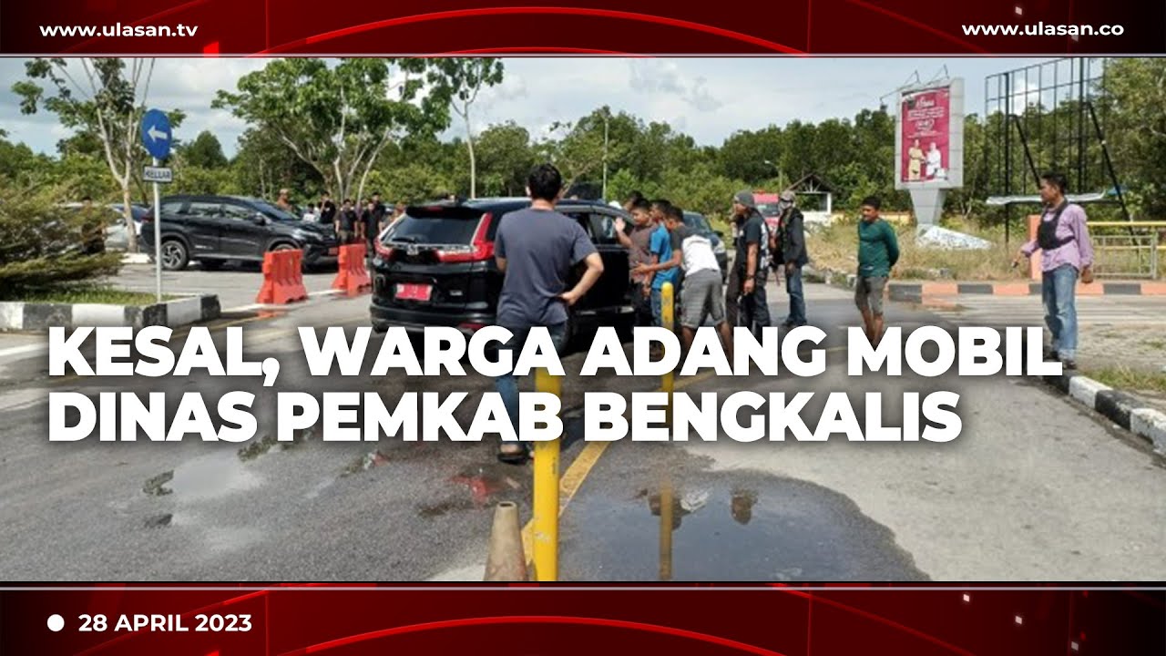 [Video] Terobos Antrian, Mobil Dinas Pemkab Bengkalis Diadang Warga