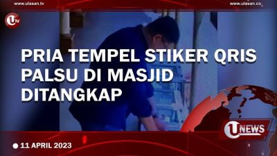 [Video] Pria Tempel Stiker Qris Palsu di Masjid Ditangkap