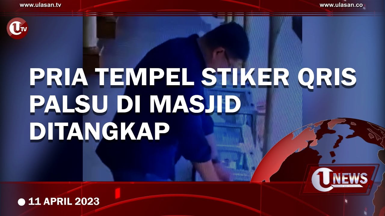 Pria Tempel Stiker Qris Palu di Masjid Ditangkap