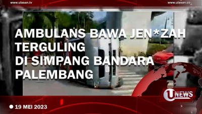 [Video] Ambulans Bawa Jenazah Terguling, Keranda Nyaris Terpental