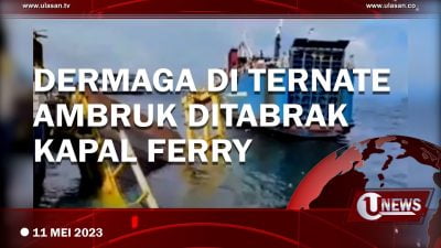 [Video] Kapal Ferry Tabrak Dermaga di Ternate Hingga Ambruk dan Tenggelam