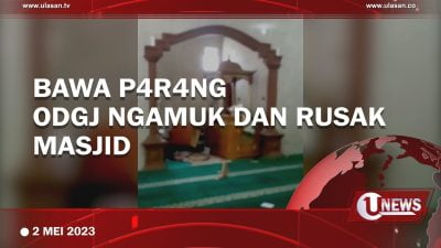 [Video] ODGJ  Bawa Parang dan Rusak Masjid di Sukabumi