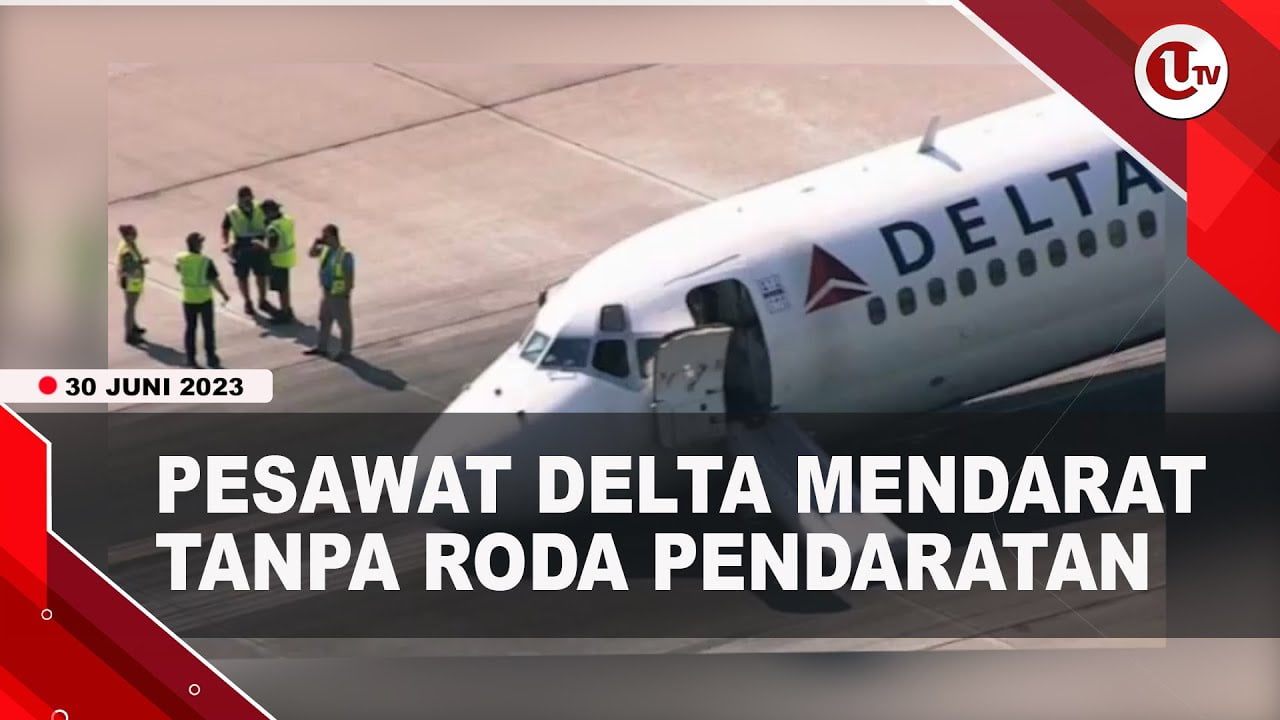 [Video] Pesawat Delta Mendarat Selamat Tanpa Roda Pendaratan Depan