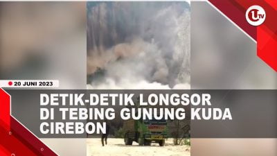 [Video] Longsor di Tebing Gunung Kuda Cirebon, Pekerja Lari Berhamburan