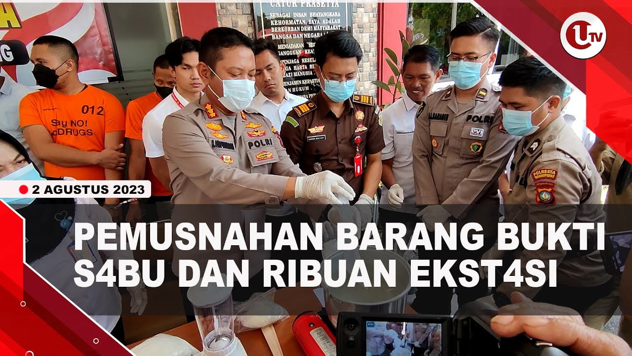 [Video] Polresta Tanjungpinang Musnahkan Barang Bukti Narkotika dari 7 Tersangka | U-NEWS