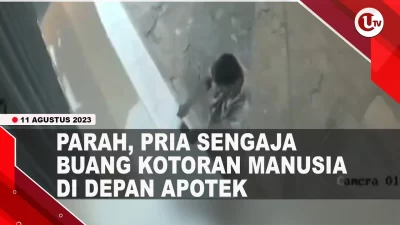 [Video] Pria Tak Dikenal Buang Kotoran Manusia di Depan Apotek | U-NEWS