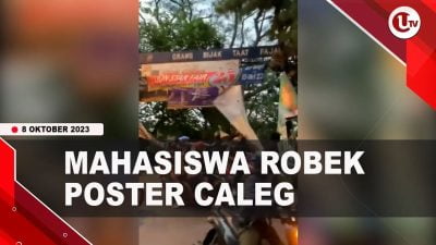 [Video] Mahasiswa Robek Poster Caleg Di Pinggir Jalan Kota Bogor | U-NEWS