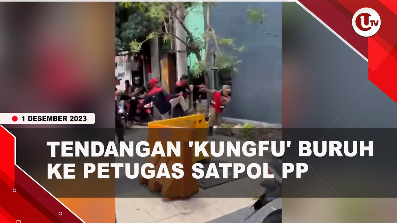 [Video] Buruh Tendang dan Injak Dua Anggota Satpol PP | U-NEWS