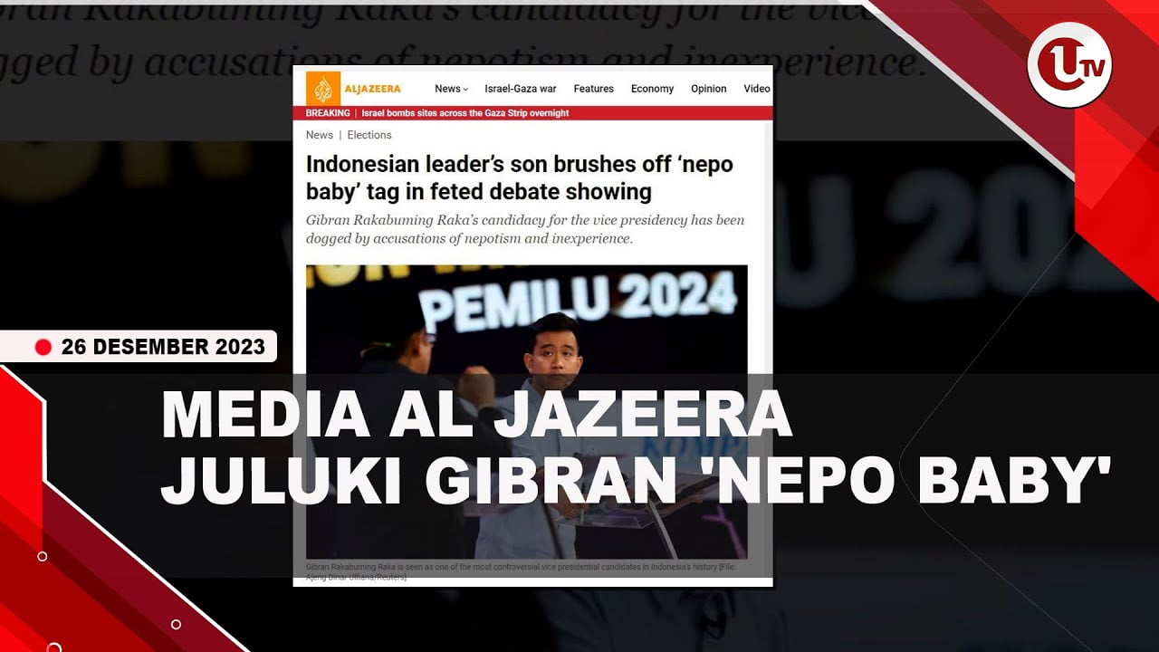 [Video] Media Asing Aljazeera Sebut Gibran Bayi Nepotisme | U-NEWS