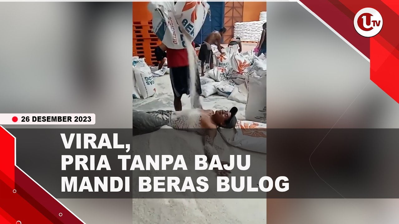 [Video] Viral Video Pria Mandi Beras, Perum Bulog Selidiki | U-NEWS
