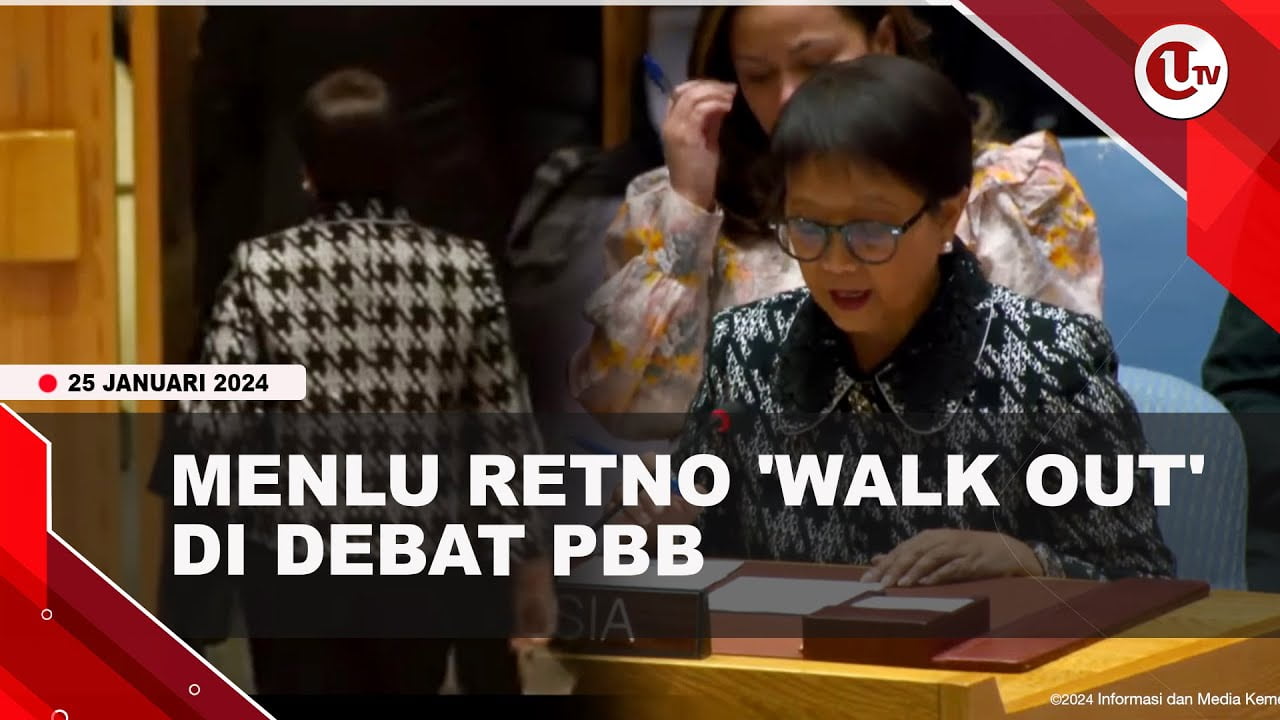 MENLU RETNO 'WALK OUT' SAAT DUBES ISRAEL PIDATO DI DEBAT PBB