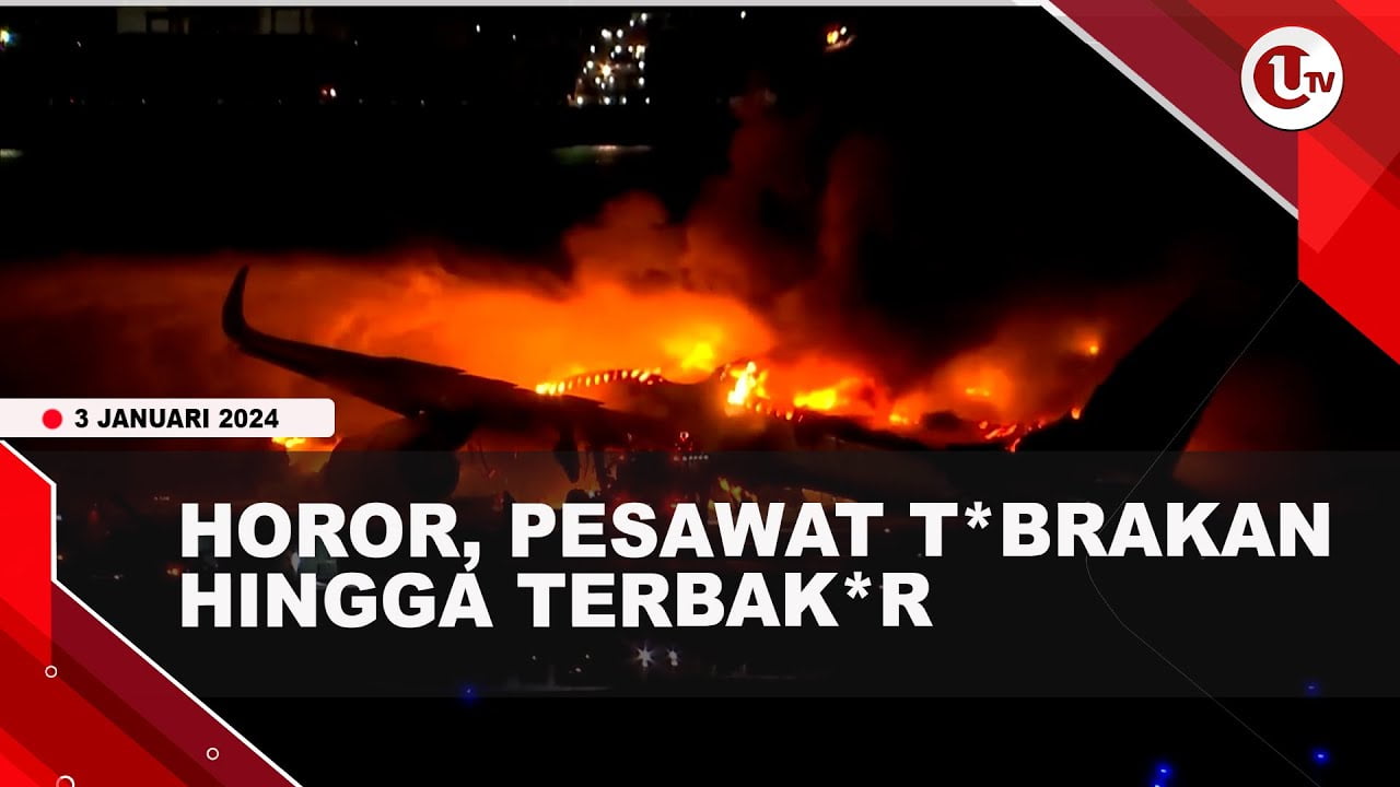 [Video] Pesawat Tabrakan dan Terbakar di Landasan Bandara Tokyo