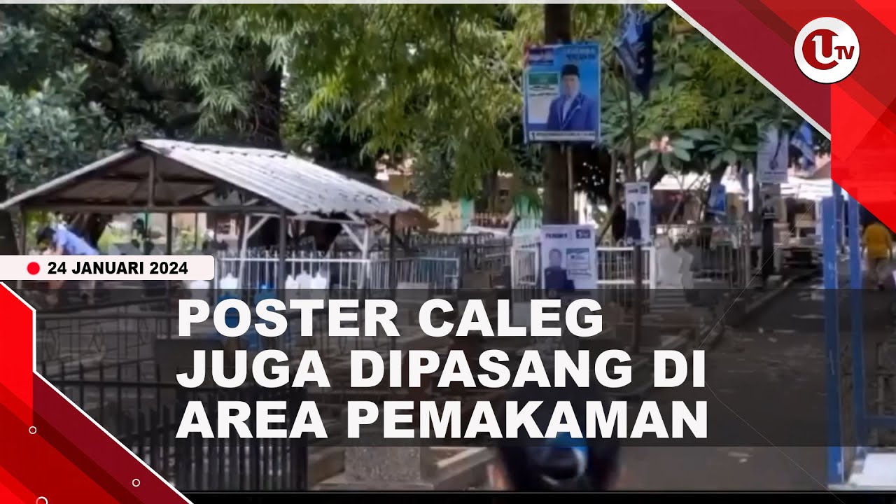 [Video] Tak Hanya di Jalan, Poster Caleg Dipasang di Area Pemakaman