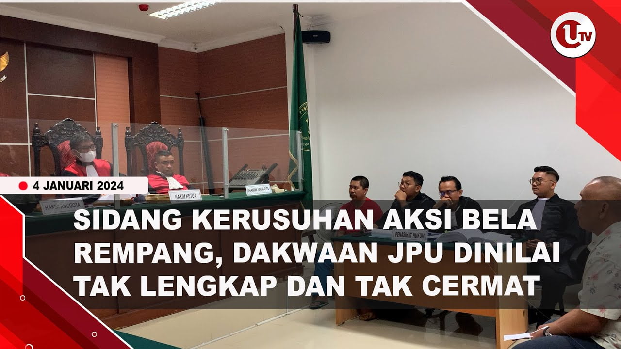 [Video] Tim Advokasi Bela Rempang Bacakan Nota Keberatan