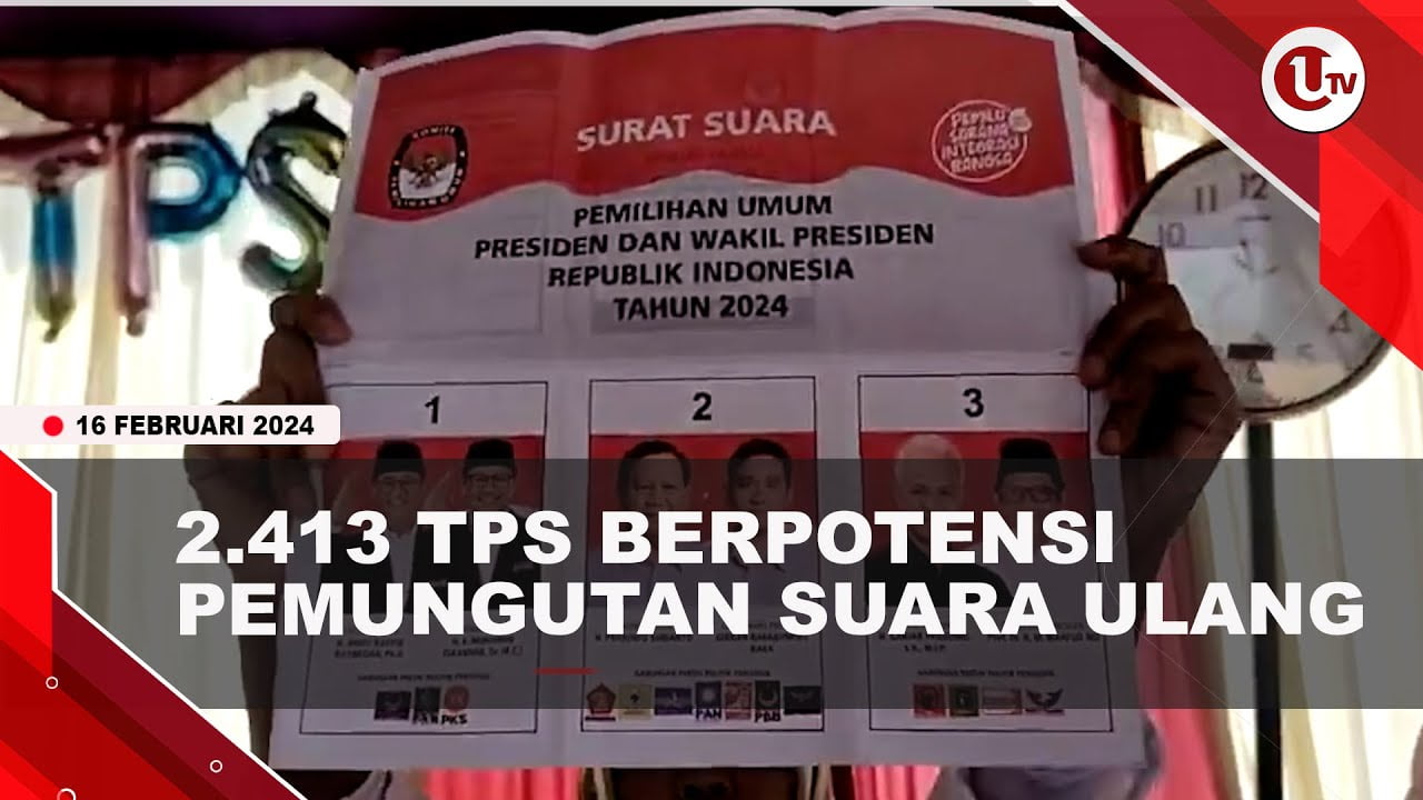 [Video] Bawaslu Ungkap 2.413 TPS akan Lakukan Pemungutan Suara Ulang