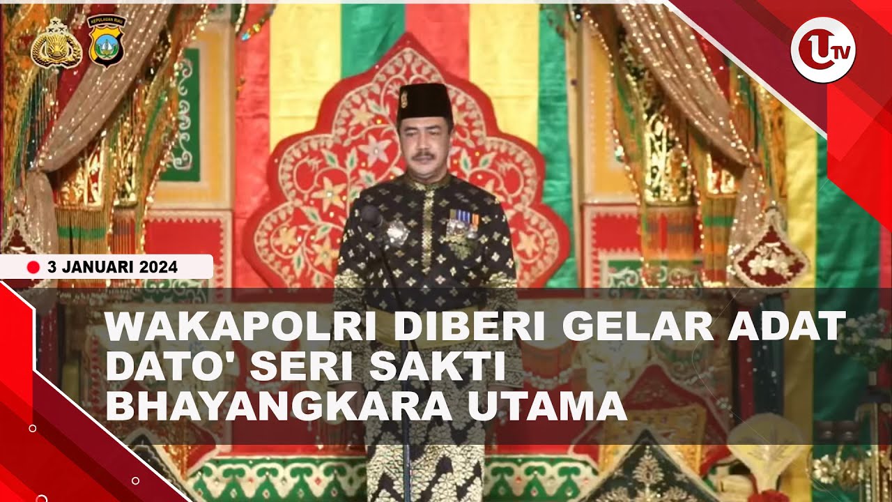 LAM KEPRI BERI GELAR ADAT KEBESARAN KEPADA WAKAPOLRI DAN ISTRI
