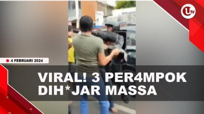 [Viral] Terjebak Macet, 3 Perampok Babak Belur Dihajar Massa