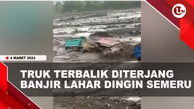 [Video] 4 Truk Penambang Pasir Terjebak Banjir Lahar Dingin Semeru