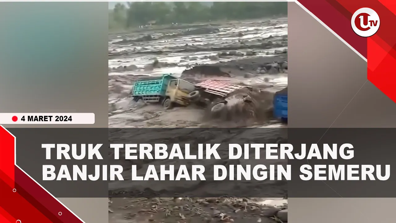 4 Truk Penambang Pasir Terjebak Banjir Lahar Dingin Semeru