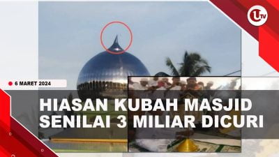 [Video] Hiasan Kubah Masjid Berlapis Emas Senilai 3 Miliar Dicuri
