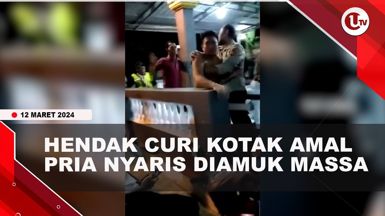 [Video] Pria Nyaris Diamuk Massa Usai Kepergok Curi Kotak Amal