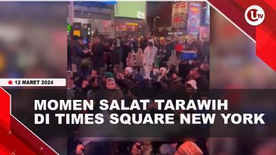 [Video] Ratusan Muslim Amerika Salat Tarawih di Times Square