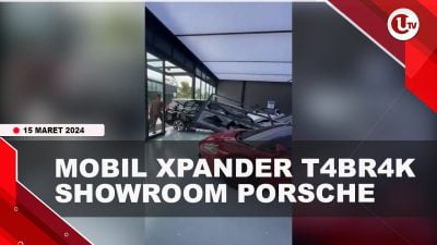 [Video] Diduga Sopir Mabuk, Mobil Xpander Tabrak Showroom Porsche