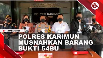 [Video] Polres Karimun Musnahkan Barang Bukti Sabu dari Dua Kasus
