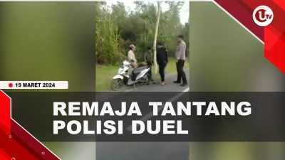 [Video] Dicegat Hendak Balap Liar, Remaja Tantang Polisi Berkelahi