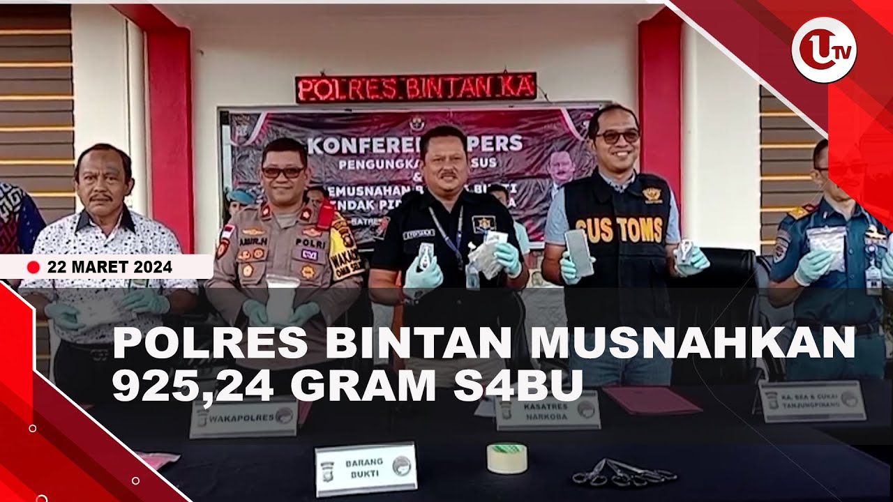 POLRES BINTAN MUSNAHKAN 925,24 GRAM S4BU