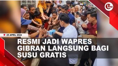 [Video] Gibran Bagi Susu Gratis Dan Makan Siang Bersama Warga