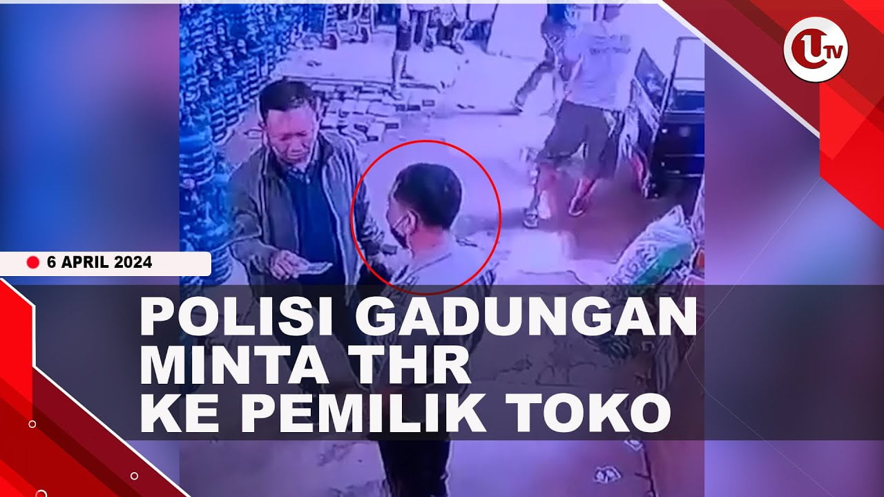POLISI GADUNGAN BERPANGKAT AKP MINTA JATAH THR KE TOKO