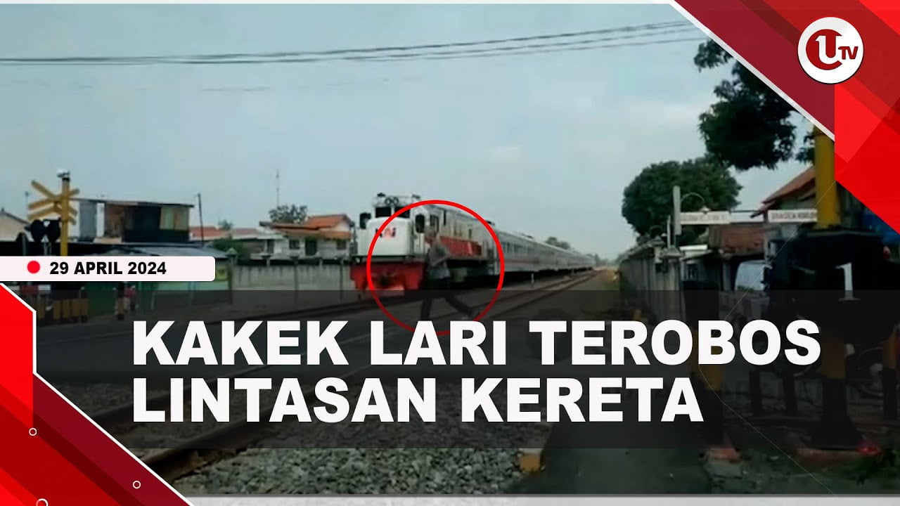 [Video] Ngeri, Kakek Berlari Terobos Lintasan Kereta